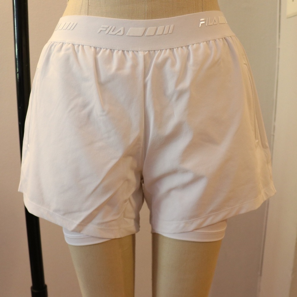 NEW Fila White Platinum Double Layer Active Gym Skort Size Small